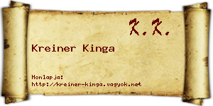 Kreiner Kinga névjegykártya