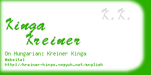 kinga kreiner business card